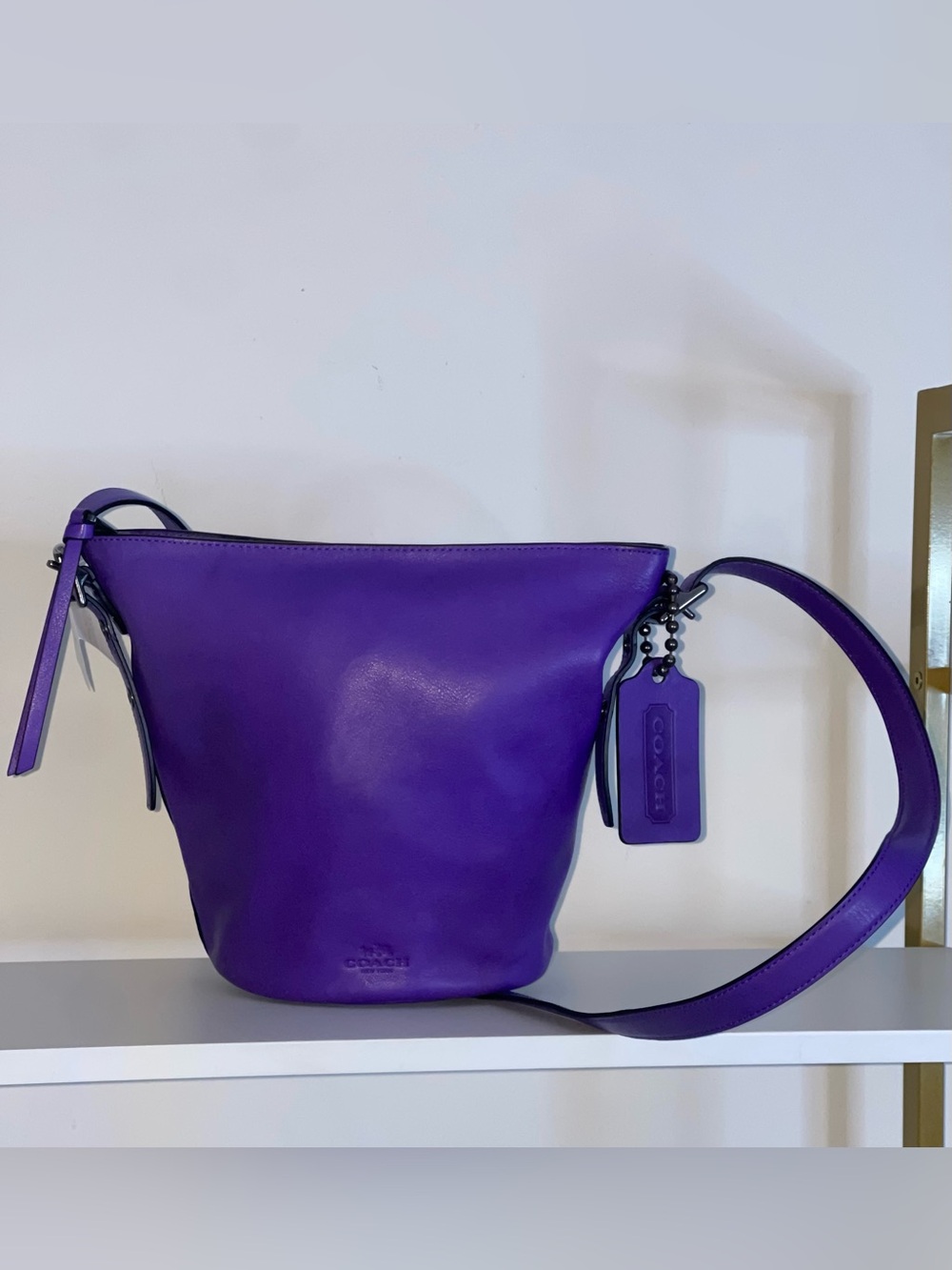 Coach Mini Duffle Purple Bleeker Tote Handbag